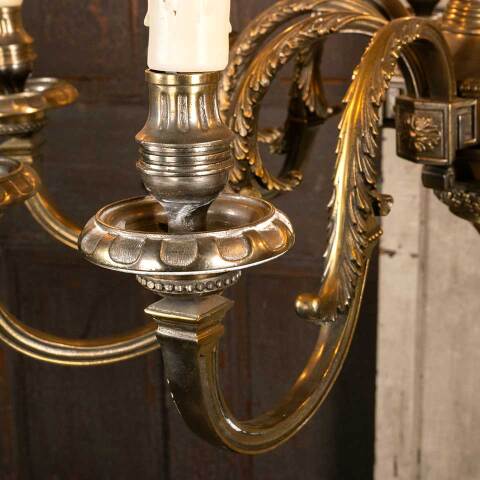 #45325 Salvaged Antique Brass 10 Light Chandelier image 4