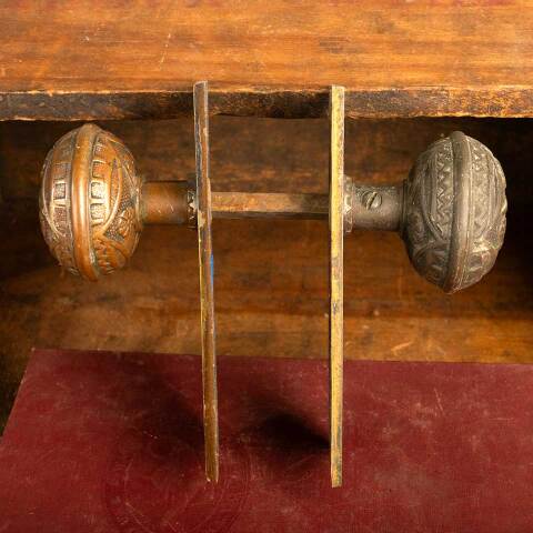 #45358 Antique F C Linde Doorknob Set image 5