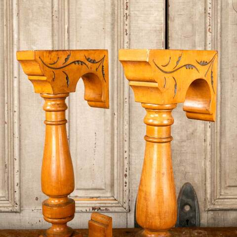 #45714 Pair of Carved Wood Piano / Organ Brackets image 6