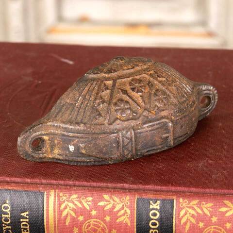 #45731 Antique Cast Iron Drawer Bin Pull Handle image 3