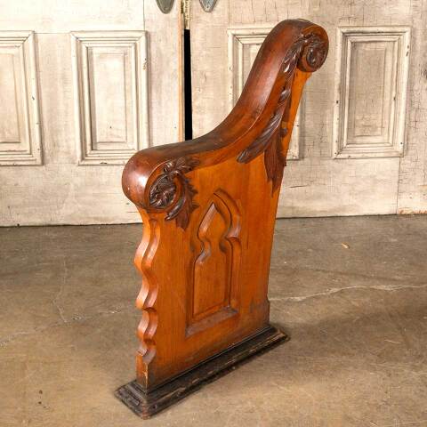 #45735 Salvaged Carved Wood Church Pew End image 2