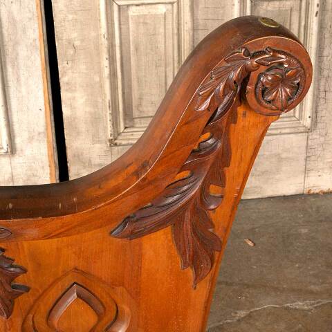 #45735 Salvaged Carved Wood Church Pew End image 3