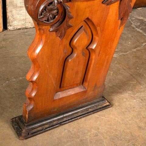 #45735 Salvaged Carved Wood Church Pew End image 5