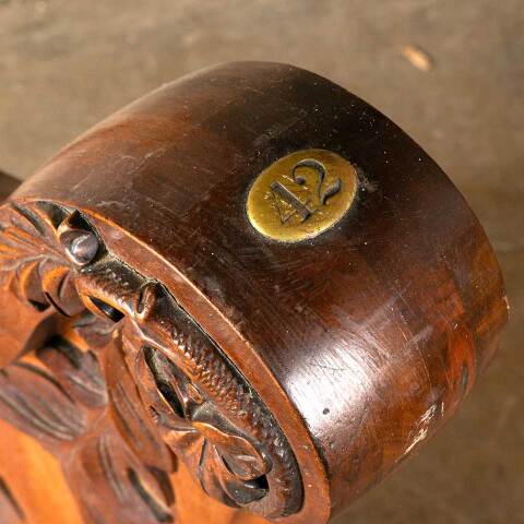 #45735 Salvaged Carved Wood Church Pew End image 6