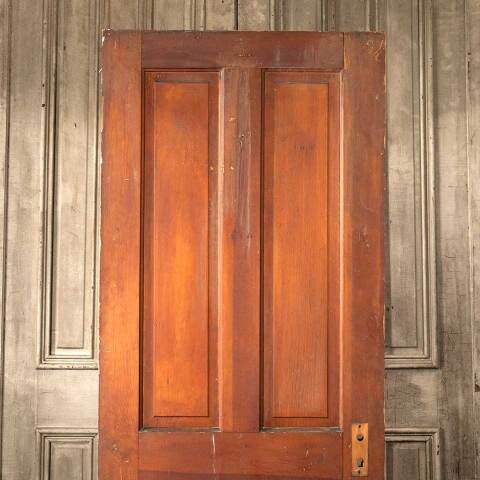 #45783 30x77 Antique 4 Panel Wood Interior Door image 2
