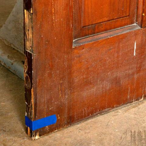 #45783 30x77 Antique 4 Panel Wood Interior Door image 4