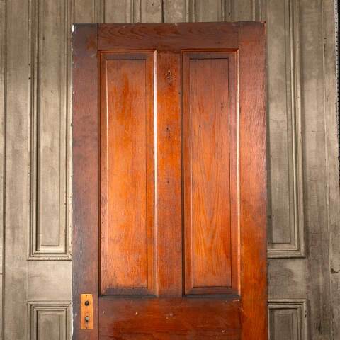 #45800 30x77 Antique 4 Panel Wood Interior Door image 2