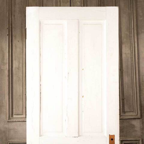 #45800 30x77 Antique 4 Panel Wood Interior Door image 5