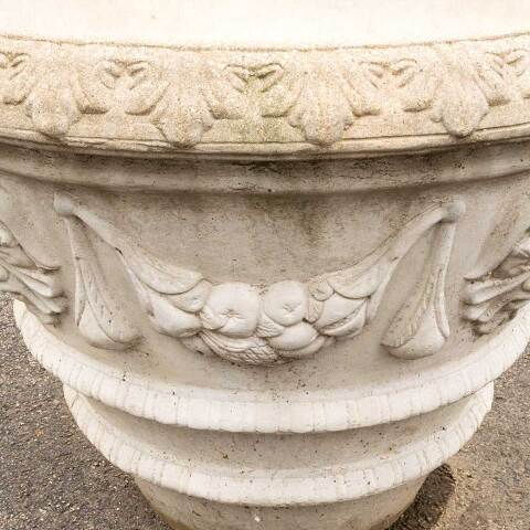 #45847 Large Cast Concrete Garden Patio Planter Urn image 6