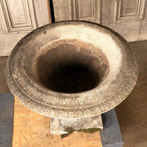 #45891 Salvaged Vintage Concrete Garden Planter Urn image 2