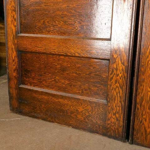 #45911 74x96 Antique Oak 6 Panel Pocket Doors image 4