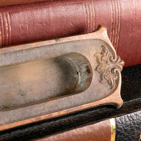 #45930 Antique Ornate Bronze Sash Window Lift image 4