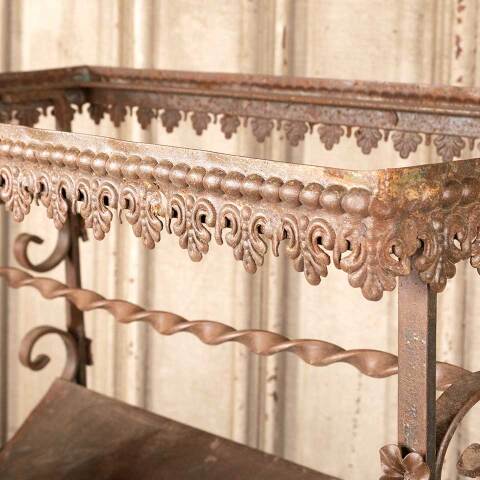 #45967 Antique Ornate Wrought Iron Table Base image 2