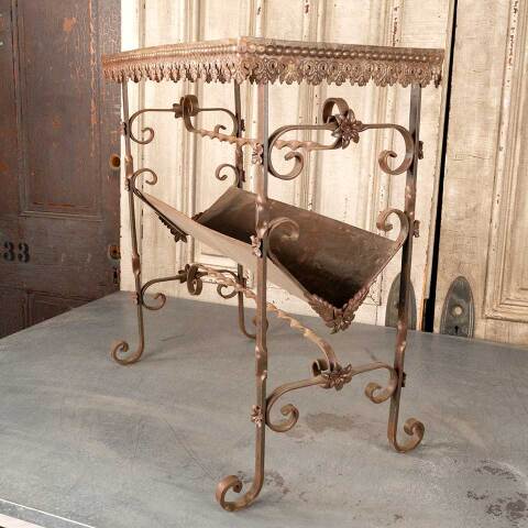 #45967 Antique Ornate Wrought Iron Table Base image 3