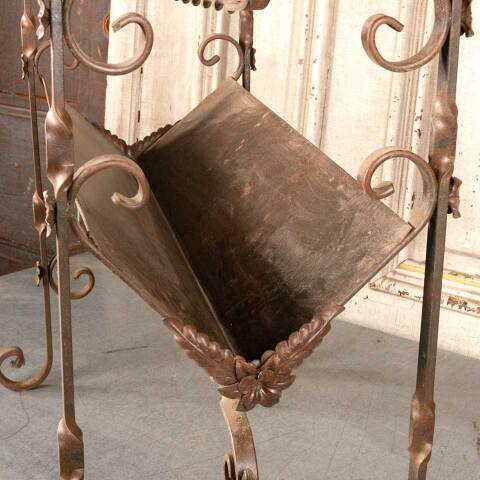 #45967 Antique Ornate Wrought Iron Table Base image 4