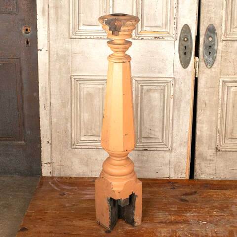 #46102 Salvaged Antique Wood Staircase Newel Post image 4