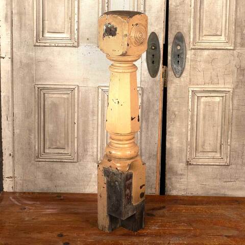 #46111 Salvaged Antique Wood Staircase Newel Post image 4