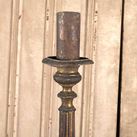 #46218 Antique Cast Brass Footed Candle Stick image 3