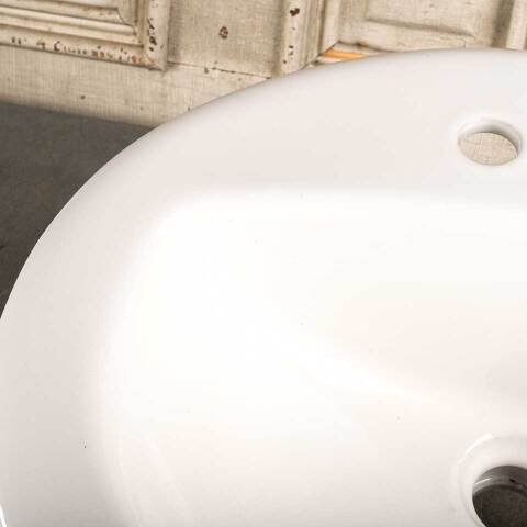 #46333 Porcelain Drop-in Bathroom Vanity Sink Bowl image 5