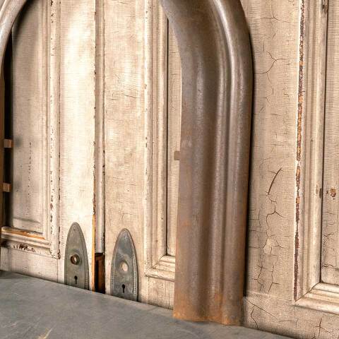 #46350 Salvaged Antique Cast Iron Fireplace Surround image 6