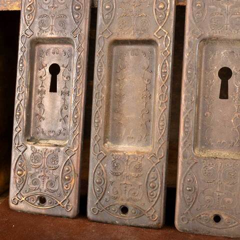 #46369 Antique Ornate Pocket Door Pulls image 6