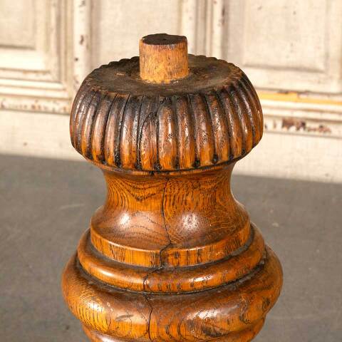 #46381 Antique Oak Turned Furniture Finial / Foot image 3