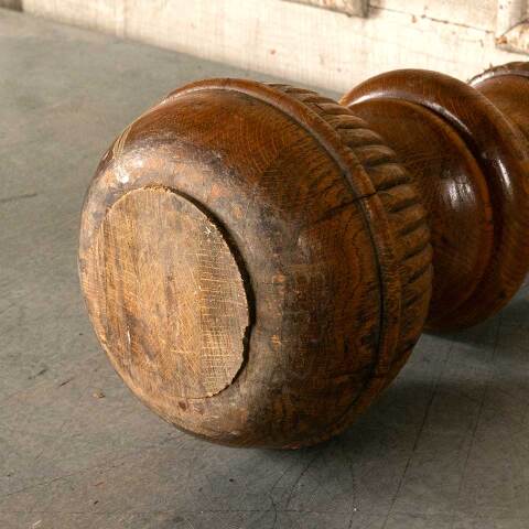 #46381 Antique Oak Turned Furniture Finial / Foot image 7