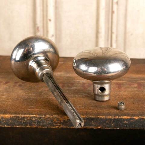 #46484 Vintage Chrome Doorknob Door Hardware Set image 6