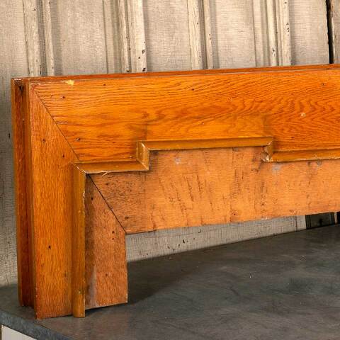 #46518 Salvaged Antique Oak Fireplace Mantel Shelf image 8