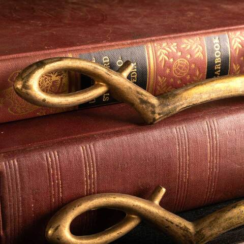 #46560 Vintage Brass Furniture Drawer Pull Handles image 4