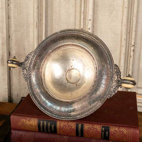 #46578 Small Antique Silver Serving Dish image 4