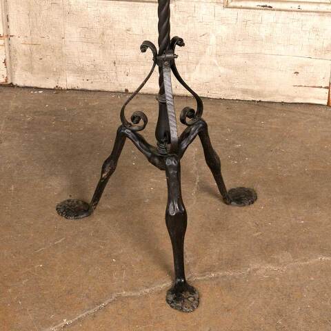 #46583 Antique Wrought Iron Floor Lamp Base image 5