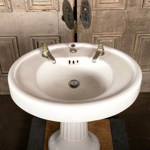 #46609 Antique Cast Iron Bathroom Pedestal Sink image 2