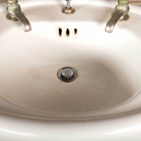 #46609 Antique Cast Iron Bathroom Pedestal Sink image 4