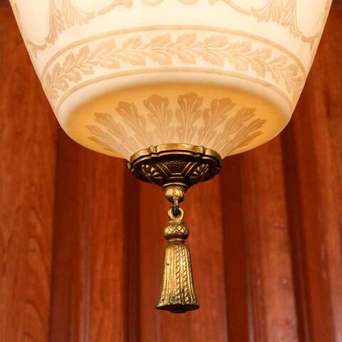 #46633 Antique Chandelier with Painted Glass Globe image 5