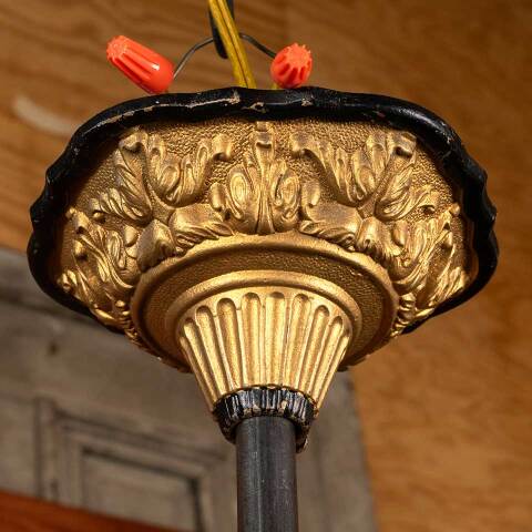 #46633 Antique Chandelier with Painted Glass Globe image 6