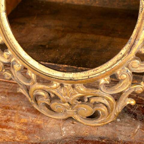 #46670 Antique Brass Ornate Filigree Frame Surround image 4