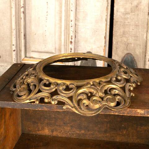 #46670 Antique Brass Ornate Filigree Frame Surround image 5