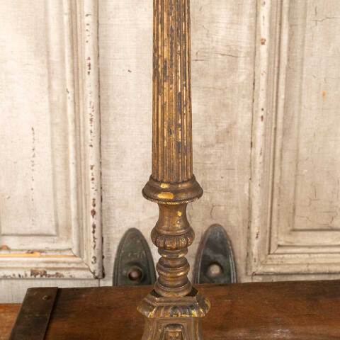 #46692 Antique Cast Brass Footed Candle Stick image 8