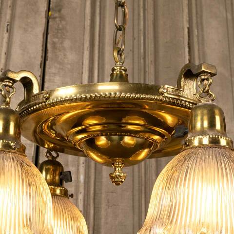 #46710 Salvaged Antique 4 Light Chandelier Fixture image 3