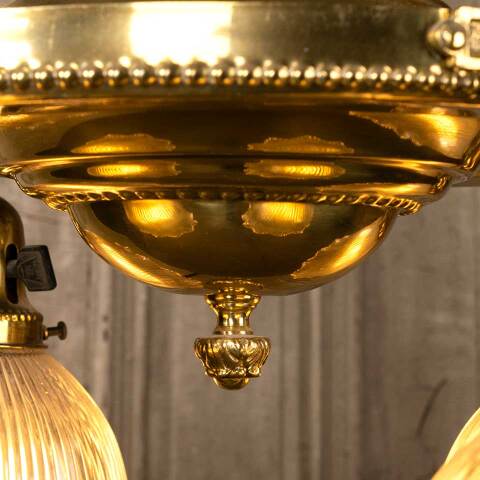 #46710 Salvaged Antique 4 Light Chandelier Fixture image 4