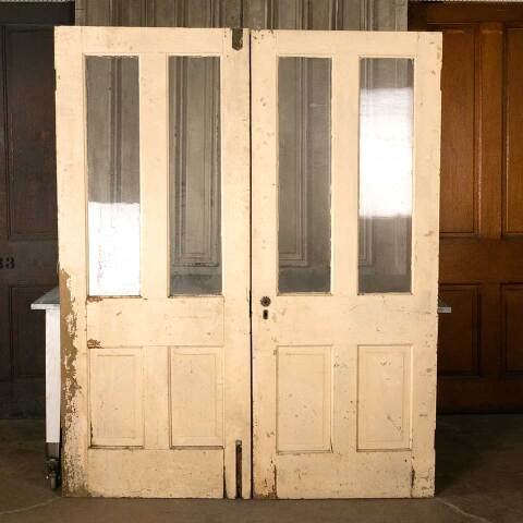 #46836 64x79 Antique 2 Lite Wood Entry Doors image 5