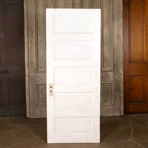 #46837 30x81 Salvaged Antique 5 Panel Interior Door image 5