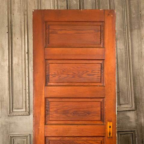 #46852 30x77 Antique 5 Panel Pine Interior Door image 2
