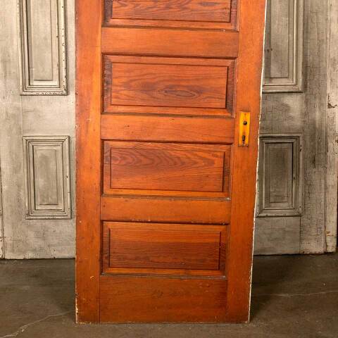 #46852 30x77 Antique 5 Panel Pine Interior Door image 3