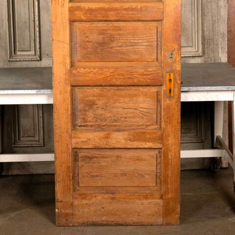 #46863 30x83 Antique 5 Panel Pine Interior Door image 6