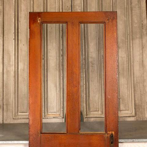 #46867 32x80 Antique 2 Lite Wood Entry Door image 2