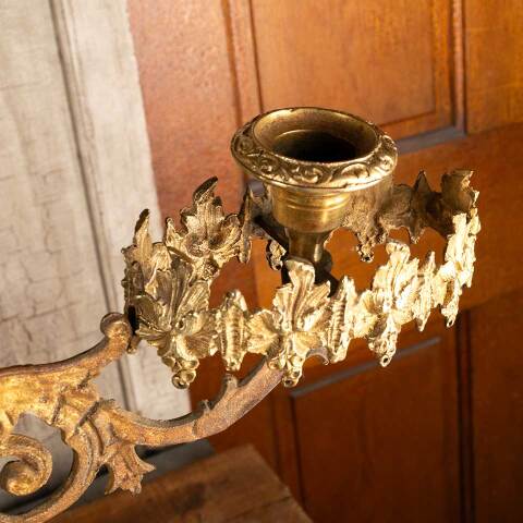 #47066 Antique Cast Brass Girandole Candelabra image 7