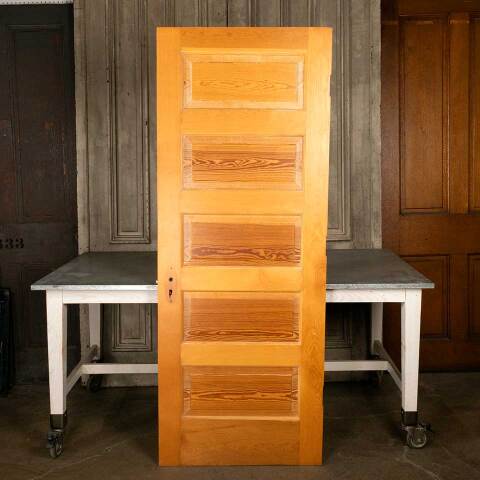 #47088 30x77 Antique 5 Panel Pine Interior Door image 4