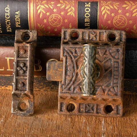 #47103 Antique Ornate Victorian Cabinet Latch image 4